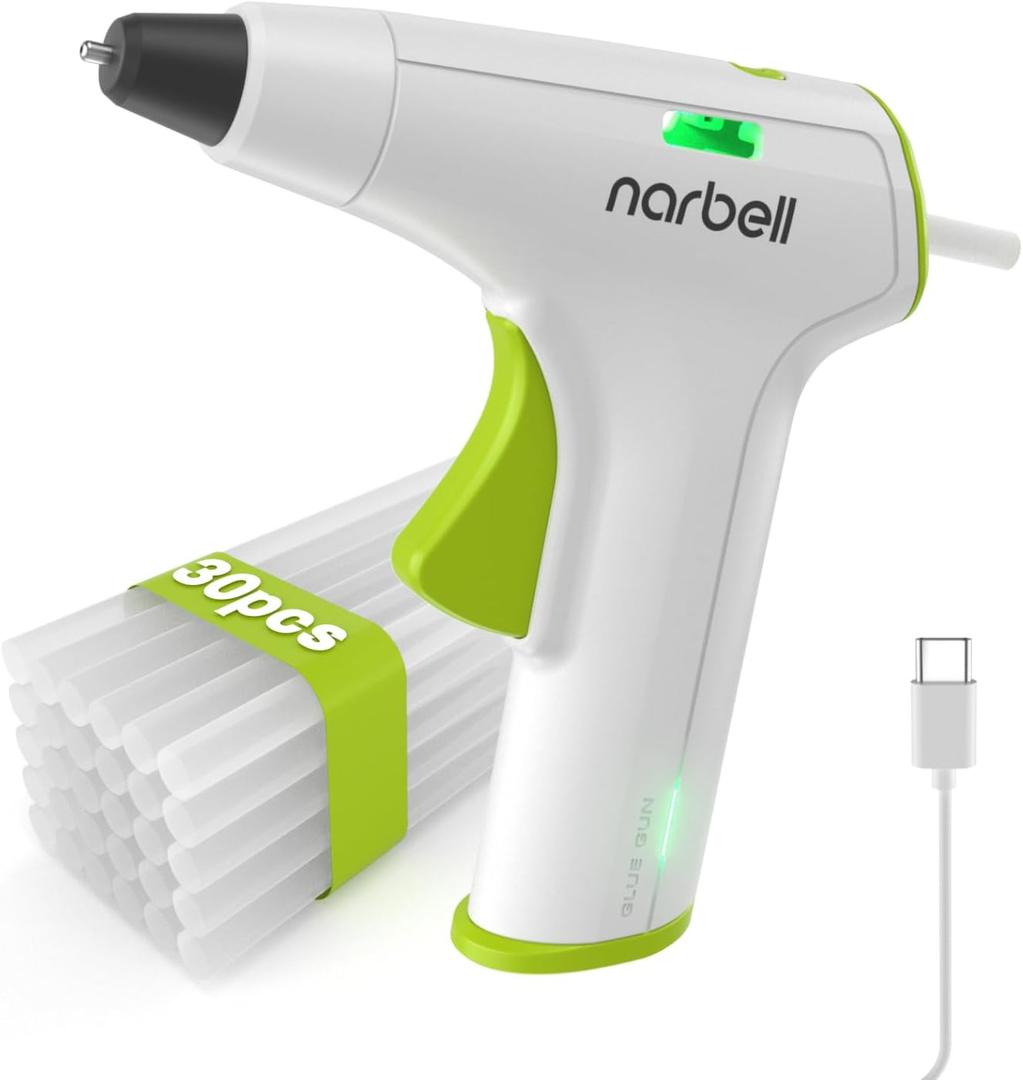 Cordless Hot Glue Gun Kit, 12s Fast Preheating, Anti-drip Nozzle, Hot Melt Glue Gun with 2Ah Battery, Auto Shut-Off, for School Crafts DIY Arts Project Home Repairs Party Decorations,Grey