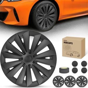 Nilight Wheel Cover Hubcaps 19 Inch for Tesla Model Y Accessories 2021 2022 2023 2024 Tesla Model Y 19 Inch Hub caps Set of 2 Rim Protector Wheel Covers Replacement Multi-Spoke Lines Style Matt Black