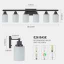 6-Light Black Vanity Lights, 38'' Modern Bathroom Vanity Lighting Fixtures for Mirror, Matte Bathroom Lighting Fixtures, Black Wall Sconces for Bedroom Living Room