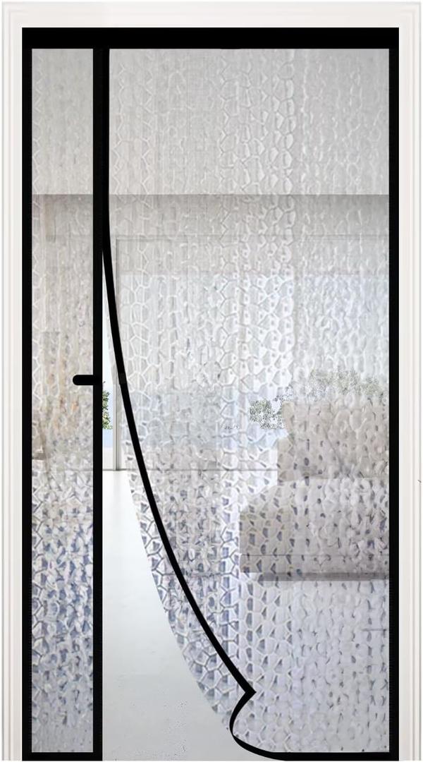RELIANCER Magnetic Thermal Insulated Door Curtain,Waterproof EVA Door Cover,Left Right Side Opening,Fit Doors Size 34"x78",Self-Closing Insulated Doorway Curtain,Patio Auto Close Thermal Doors Screen