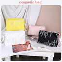 Makeup Bag Toiletry Bag for Womencute Cosmetic Bag with Relief Design, Can Accommodate Various Cosmetic Accessories Black