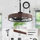 20" Outdoor Ceiling Fan with Light, IP65 Waterproof Gazebo Fan