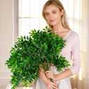 20Pcs Artificial Greenery Stems Leaves, 26'' Fake Ficus Garland Spray Plants Faux Greenery Leaf for Centerpieces Wedding Arch Flower Bouquet Table Home Decoration (20Pcs, 26inches)