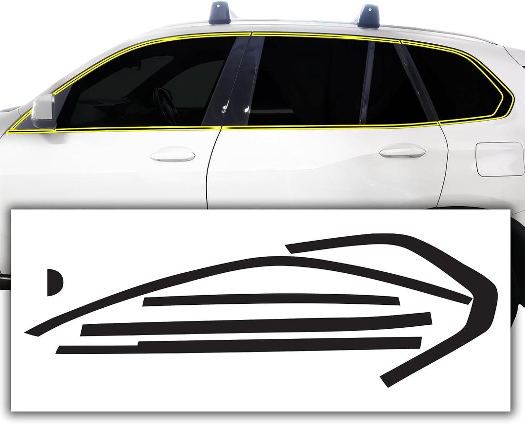 BOGAR TECH DESIGNS for BMW X5 2019-2026 Side Window Chrome Delete Precut Vinyl Trim Overlay, Gloss Black Blackout Appearance