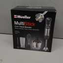 Mueller Multistick 5-in-1 Immersion Blender Handheld, 12 Speed Hand Mixer - Turbo Boost, Heaviest Duty Copper Motor, Titanium Blades Hand Blender, Milk Frother Wand, Whisk, Beaker, Chopper, Grey (Gray)