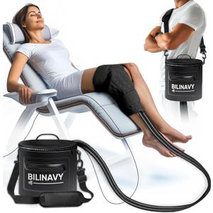 Cold Therapy Machine, Portable Ice Therapy Machine for Knee After Surgery with Programmable Timer & Flow Rate, Quiet Pump, Knee Pad, Cold Therapy Unit for Long-Term Relief and Recovery, Black