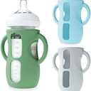3 Pack Silicone Sleeves for Philips Avent Glass Bottle - Anti Breakage Baby Bottle Holder with Handles for Phillips Avent Glass Bottles 8 oz & 4 oz
