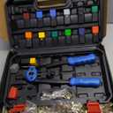 Dual Function Hand Rivet Gun with Rugged Carrying Case Heavy Duty Single Hand Riveter with 400+ pcs Rivet Nuts, 15 Mandrels, 5 Rivet Nozzles, Blind Rivets for Plastic, Wood, Metal, Leather