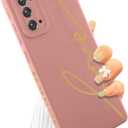 MOWIME for Samsung Galaxy Note 20 Case, Back Cute Plating Love Letter Graphic with Anti-Fall Lens Cameras Cover Protection Soft TPU Shockproof Anti-Fingerprint Phone Cases for Women Girls Men-Pink