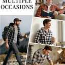 5 Pack Men's Flannel Shirt Plaid Hoodie Fall Casual Button Down Shirt Jackets Long Sleeve Stylish Hooded with Pocket (L)