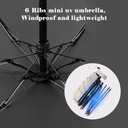 ESUFEIR Mini Sun Umbrella for Purse With Case, Small Compact UV Umbrella Travel Essentials, Lightweight Portable Parasol Windproof for Women Men Kids (Haze blue)