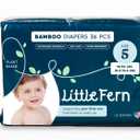 Bamboo Diapers Size 5 Extra Soft for Toddlers, Natural, Hyper Absorbent, Sensitive Diapers for Toddlers 36 Pieces Hypoallergenic, Disposable [Over 26 lbs or 11.8kg]