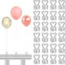 24PCS Balloon Weights Metallic Table Centerpiece Holders For Helium Balloon Accessories Small White Pendant For Birthday Wedding Chrismas Party (Heart)