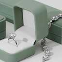 Ring Box Green Velvet Ring Gift Box Wedding Jewelry Gift Box for Birthday, Proposal,Wedding, Valentine's Day ((Green)