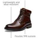 Jousen Men's Chukka Boots Lace-Up Mid-Calf Leather Dress Boots (Brown, L) 11.5