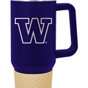 Logo Brands NCAA Washington Huskies 40 oz Tumbler with Handle -Powder Coated-Stainless Steel – Leak-Resistant, Keeps Drinks Hot/Cold – Everyday Use, Purple