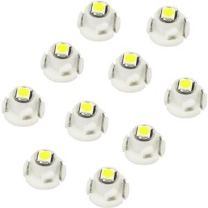 WLJH White Dash Indicator Light A/C Climate Heater Control Switch Led Bulbs Kit Compatible For Camry Corolla Tacoma Matrix, Pack of 10