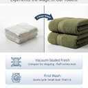 LANE LINEN Cotton Towels for Bathroom - 24 PCs - Highly Absorbent, Durable & Soft - 4 Bath, 4 Fingertip, 6 Hand Towels, 8 Washcloths, 2 Bath Sheets - Family Bundle Pack - Oil Green