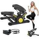 ZIWWVY Stepper Machine with Resistance Bands, Mini Stepper with 300LBS Weight Capacity, Twist Stepper for Full Body Workout, Adjustable Step Height, Smooth and Quiet, Step Machine for Men Women