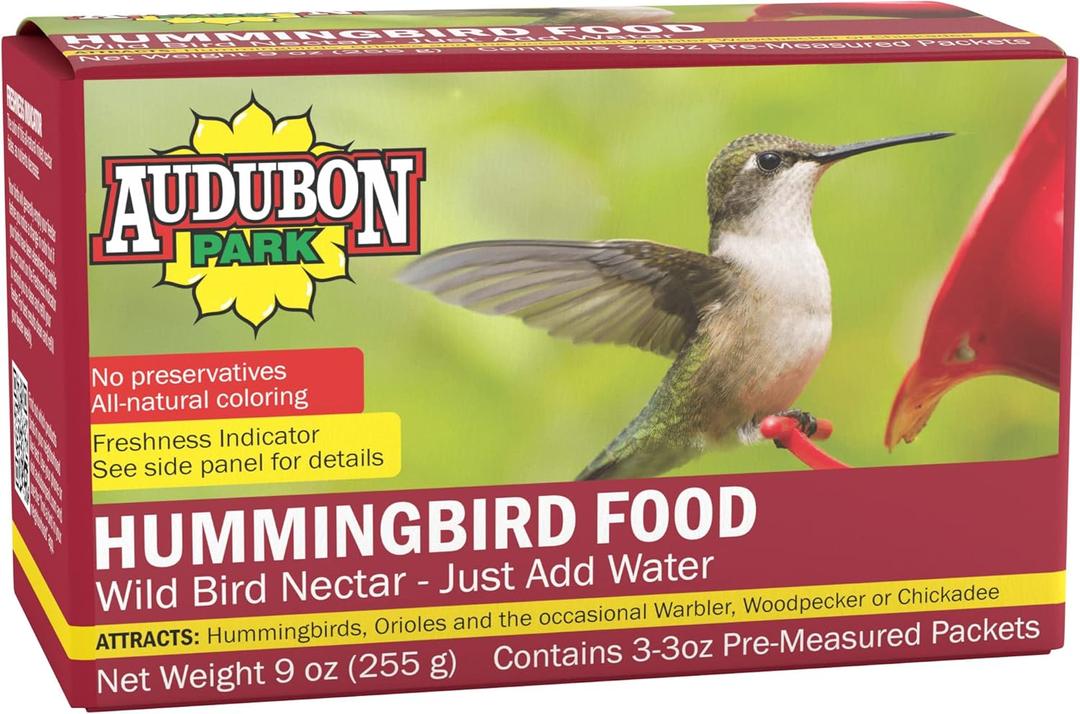 Audubon Park Hummingbird Food Wild Bird Nectar, Hummingbird Food for Outside Feeder, (3) 3-oz. Pre-Measured Packets (9 Ounce (Pack of 1))