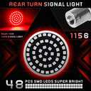 Sequential Led Turn Signals, 1157 Front + 1156 Rear Blinkers with Smoked Lens Compatible with Harley Sportster Softail Street Glide Road King Cruiser Turing