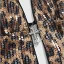 Verdusa Women's Lerpard Print Sequin Halter Top Rave Club Date Night Going Out Corset Tops (XL)