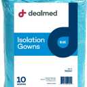 Dealmed Blue Isolation Gown  Disposable Medical Gowns, Latex-Free, Perfect for Hospitals, Medical Facilities, and Physicians Offices (Pack of 10) (Pack of 10)