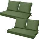 Outdoor Loveseat Cushion Set Patio Deep Seat Cushion for Outdoor Furniture Water Repellent 44'' x 24'' Patio Cushion Set for Couch, Bench and Swing, Fade Resistant (Pure Moss Green, 2 Sets)