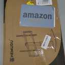 Universal Tabletop TV Stand with Wall Mount for 32 to 70 inch 4 Level Height Adjustable, Heavy Duty Tempered Glass Base, Holds up to 110lbs Screens, HT03B-002