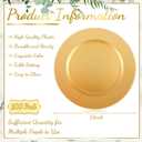 Zhehao 100 Pcs Charger Plates Bulk 13 Inch Round Wedding Chargers Plastic Plate Dinner for Wedding Party Baby Shower Table Setting Event Decoration(Gold), Large
