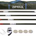 ZIPWALL ZP4 ZipPole 10 Foot Spring Barrier (Pack of 4) Loaded Poles for Dust Barriers, 4 Pack, Black