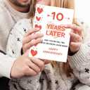 5 x FANCYLUCKY Funny 10 Years Anniversary Card Gifts for Him Her, Romantic 10th Anniversary Card for Husband Wife, Happy Tin Wedding Card for Couples