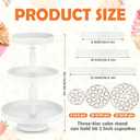 Maxdot 2 Pcs 3 Tier Cupcake Stand Holder, Round Cupcake Stand Serving Tray, Metal Tiered Tray Pastry Dessert Cake Tower Display Stand for Baby Shower Tea Party, Wedding and Birthday (White)