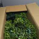 Lighted Dog Topiary Outdoor Decorations - Set of 2, 19 Inch Artificial Greenery with 50 LED Lights Each, Battery Operated Freestanding Faux Plant Puppy for Front Porch, Entryway, Patio, Garden Decor