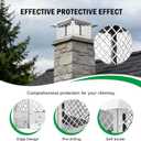 Stainless Steel Chimney Cap, Fireplace Chimney Flue Cover with Adjustable Metal Strips & Bolts Screws, Heavy Duty Chimney Top Cap for Fireplace & Stove Flue Protection (13" x 21")