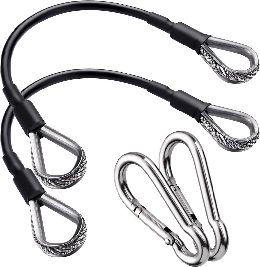 2PCS Gym Cable Extension,Replacement Cable Machine Accessories,Cable Pulley Attachments for Gym -Thick 5mm(0.2inch) Heavy Duty Steel Wire Rope for Home Gym Cable, Leg Extensions Machine