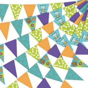 VitalCozy 5 Pcs Cartoon Dog Triangle Pennant Banner Orange Blue Purple Green Pet Paw Paper Flag for Cartoon Adventure Dog Theme Birthday Baby Shower Party Decor VitalCozy 5 Pcs Cartoon Dog Triangle Pennant Banner Orange Blue Purple Green Pet Paw Paper Flag for Cartoon Adventure Dog Theme Birthday Baby Shower Party Decor