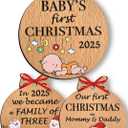 Heart's Sign Babys First Christmas Ornament 2025 | My First Christmas 2025 | Our First Xmas as Family of Three Ornament