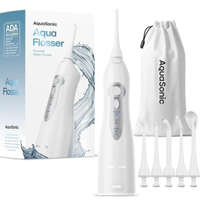 AquaSonic Water Flosser  Cordless Rechargeable Water Flossers for Teeth Cleaning  Waterproof Aqua Flosser, Portable Oral Irrigator for Dental Cleaning with 5 Jet Tips – Braces Home Travel.