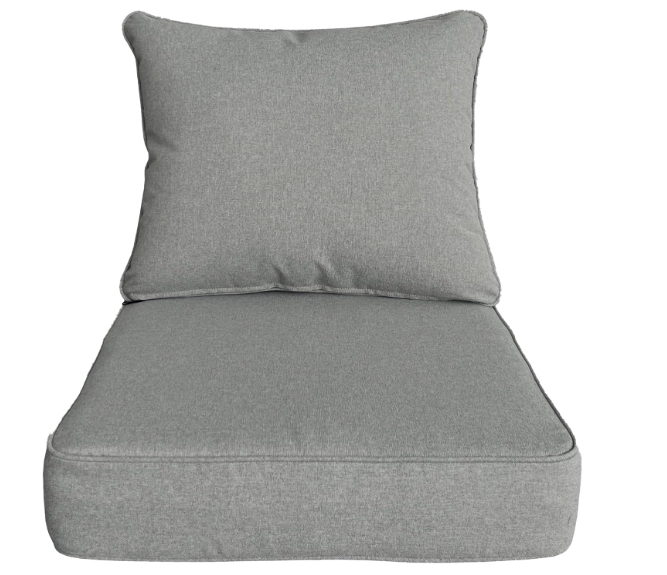 22x24 inch Outdoor/Indoor Deep Seat Patio Cushion Set of 1 Resilient Foam Filling Water Repellent Stain-Resistant UV Resistant Weather Resistant Deep Seat Bottom Light Gray