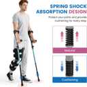 Ergonomic Forearm Crutches Spring Assist Arm Crutches Forearm for Adults,Comfortable Grip,Adjustable Height Elbow Crutches with Cuffs Walking Crutches for Women and Men (Blue)
