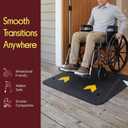 Pyle Rubber Threshold Ramp 3.5 Inch | Portable, Non-Slip Wheelchair Ramp | Sturdy Built for Indoor Outdoor Use | 3300 lb Capacity & Tool-Free Setup | 35.4 x 20.8 in | for Scooters, Walkers, Strollers