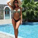 Aqua Eve Women Cheeky Bikini Bottom Brazilian High Cut Swim Bottom Low Rise Bathing Suit Bottom (Black, S)