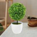 Amosfun 2Pcs Artificial Topiary Balls in Pots Simulated Boxwood Eucalyptus Plants Decorative Indoor Table Centerpieces for Home Office Relaxation