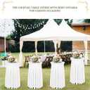 BDDC Cocktail Table Covers - 2 Pack 32"x 43" White Cocktail Table Tablecloth with Natural Wavy Round Skirt for Bar Wedding Party Banquet