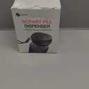 HIONXMGA Pill Bottle Organizer with 7 Large Compartments, Pill Dispenser 4.4" H x 3.6" Dia for Travel, Supplement Organizer with Anti-Mixing Design, BPA-Free Pill Container with 20 Pcs Labels, Black