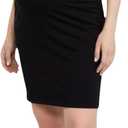 Motherhood Maternity Women's V-Neck Short Sleeve Side Ruched Bodycon Mini Pregnancy Dress (Black, L)