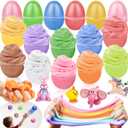 AMENON 18 Pack Easter Basket Stuffers Fillers Butter Slime Kit Easter Eggs Fidget Toys Air Dry Clay Stress Relief Non-Sticky Stretchy Putty Slime Party Favors for Kids Boys Girls Hunt Classroom Gift