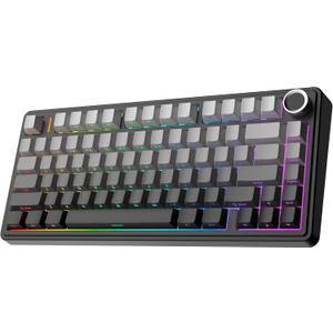 EPOMAKER x Aula F75 Gasket Mechanical Keyboard, 75% Wireless Hot Swappable Gaming Keyboard with Five-Layer Padding&Knob, Bluetooth/2.4GHz/USB-C, RGB (Black Gradient, LEOBOG Reaper Switch)