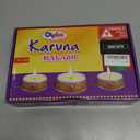 6 Pc Set Decorated Golden Clay MATKI with Blue and White Wax Filled Diya | Diwali Pooja Handmade Dia | Terracotta - Natural EARTHEN Diya - Handpainted with MDF Gift Package